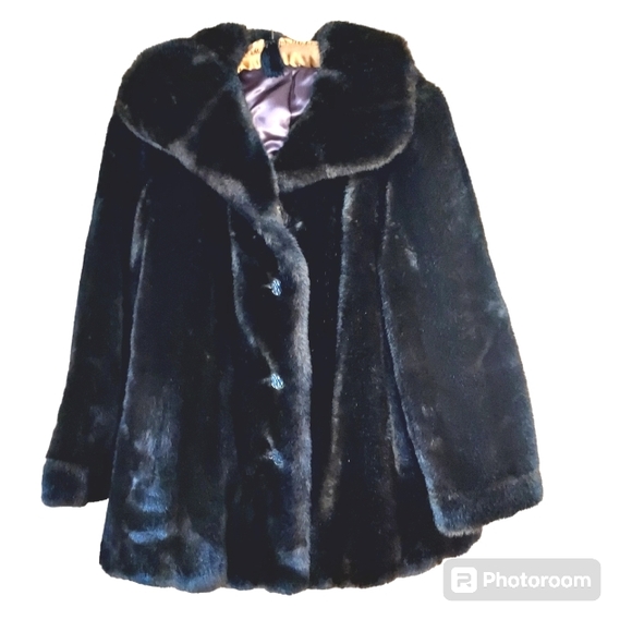 SPORTOWNE Brown Faux Fur Coat sz 14 - Picture 2 of 15